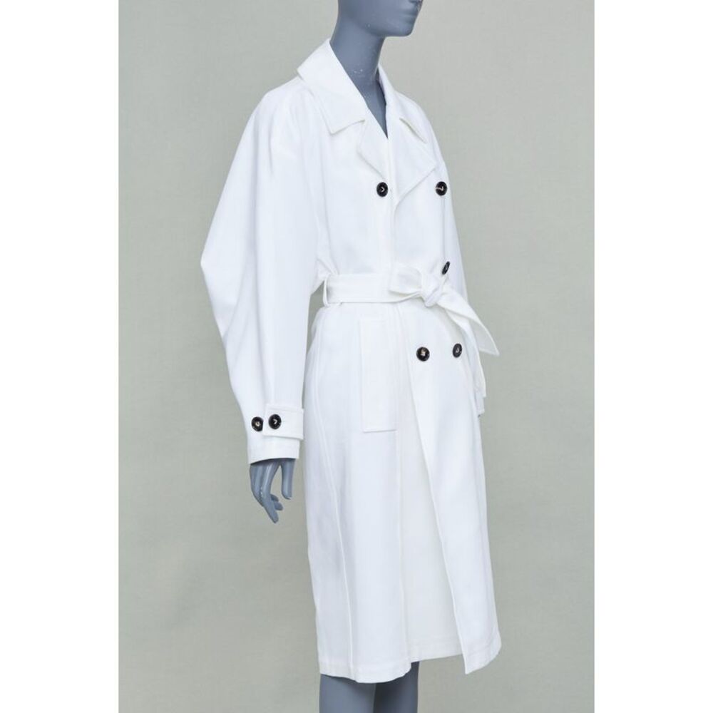 Bottega Veneta White Bubble Back Trench Coat